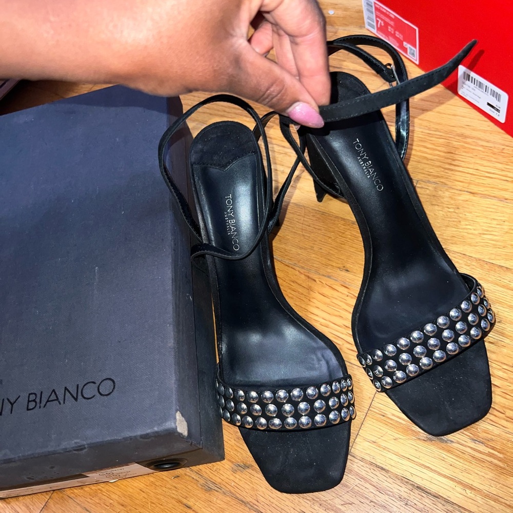 Tony Bianco Black Studded Heels